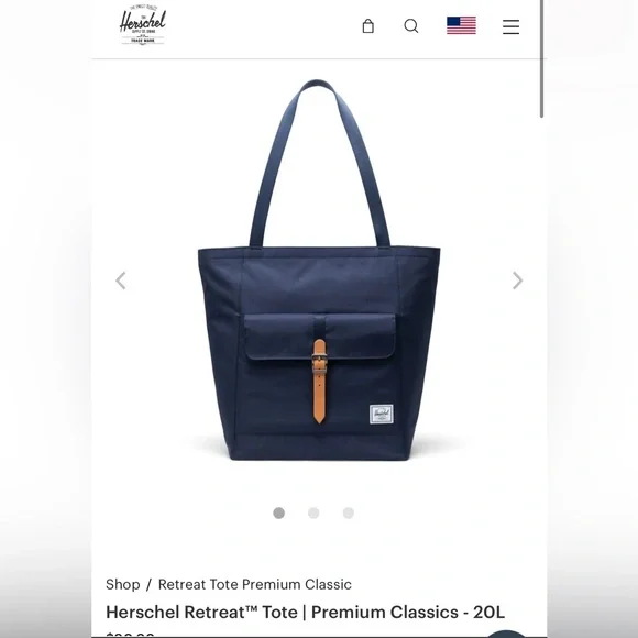 Herschel Retreat Tote Navy Blue 20L - Picture 2 of 8